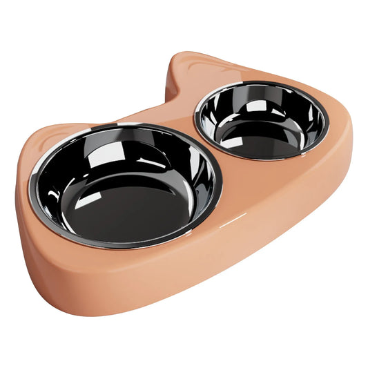 Pet Feeding Bowl Cute Cat Bowls Small Double Cat Food And Water Bowl For Dog 2 Stainless Steel Pet Bowl Feeding Stations