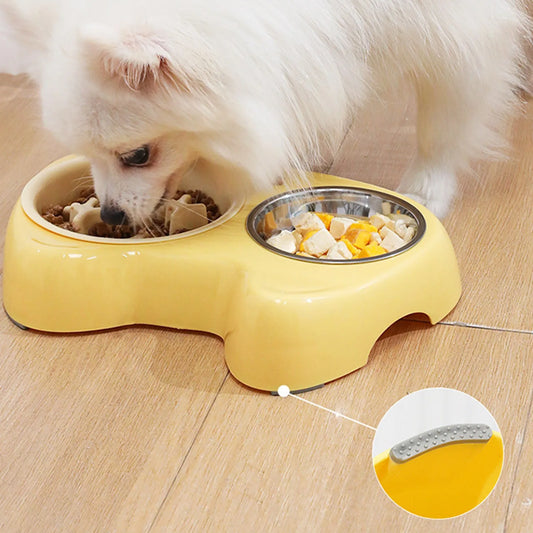 Pet Feeding Bowl Cute Cat Bowls Small Double Cat Food And Water Bowl For Dog 2 Stainless Steel Pet Bowl Feeding Stations