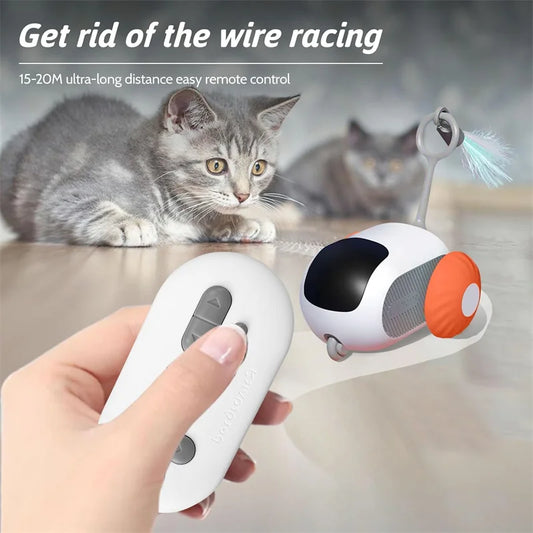 Electric Cat Toys Remote Control Sports Car Teaser Stick Self-Help Boredom Reliever Indoor Cat Interactive Smart Cat Toys