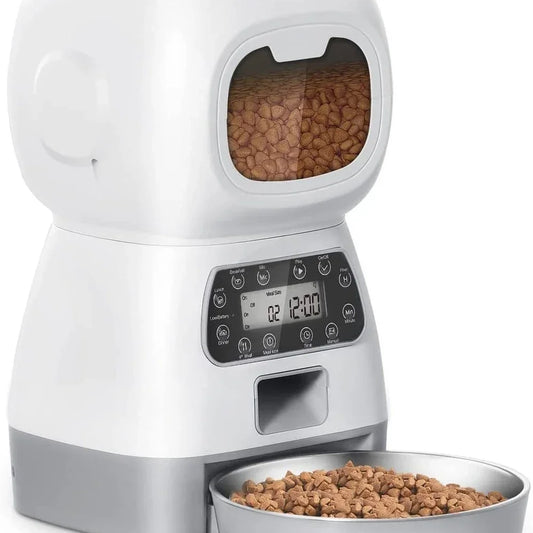 Smart Feeders Suitable for Small and Medium Pet, 3.5 Liters Dry Food Dispenser, 2L Water Feeder, Automatic Dog and Cat Feeder
