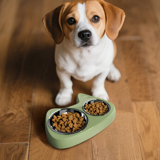 Pet Feeding Bowl Cute Cat Bowls Small Double Cat Food And Water Bowl For Dog 2 Stainless Steel Pet Bowl Feeding Stations